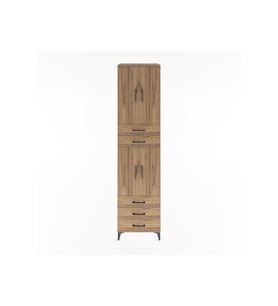 Hyperion Dolap 4 Raflı 5 Çekmeceli 4 Kapaklı 60x44x243 Çam-Çam