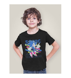 Tasarım Sonic The Hedgehog Baskılı Unisex Çizgi Film Çocuk Tişört (1-12 Yaş)