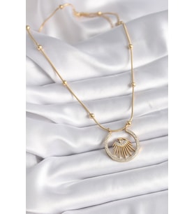 Northcity 316L Çelik Gold Renk Zirkon Taşlı Göz Model Kadın Kolye 5886