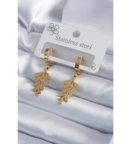 Çelik Gold Renk Salkım Model Kadın Küpe