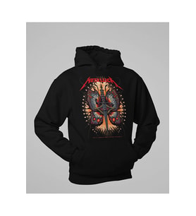 Tasarım Rock Metal Müzik Grubu Baskılı Unisex Oversize Metallica Hoodie
