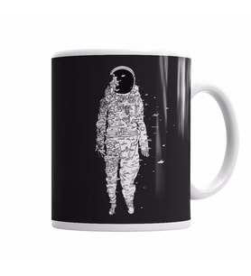 Astronauta Lunatico Kupa Bardak Porselen