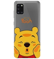 Samsung Galaxy A31 Uyumlu Winnie The Pooh Desenli Şeffaf Telefon Kılıfı