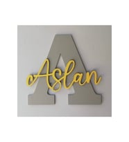 ÇOCUK VE BEBEK ODASI KAPI VE DUVAR SÜSÜ İSİMLİ PANO