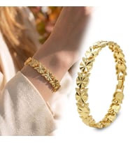 Premium Şık ve Parlak Amora 24K Gold Kaplama 8 mm Kadın Bijuteri Bileklik 3183KBV5D9 (~18cm)