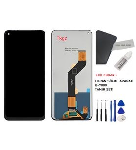 Tkgz - Tecno Camon 16 Uyumlu Lcd Ekran Dokunmatik Servis + B-7000 + TAMİR SETİ