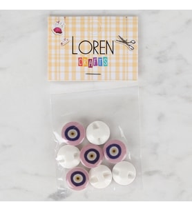 Crafts 8 Li Lila Nazar Boncuğu Düğme - 687