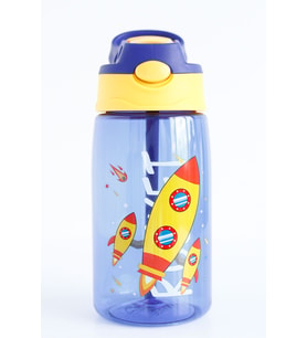 Lacivert Füze Desenli Emzikli 420 ml Su Matarası