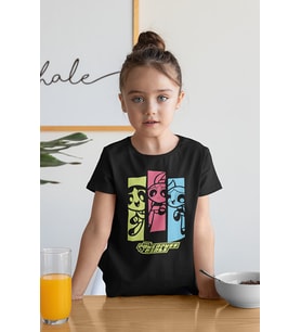 Tasarım Power Puff Girls Baskılı Unisex Çizgi Film Çocuk Tişört (1-12 YAŞ)