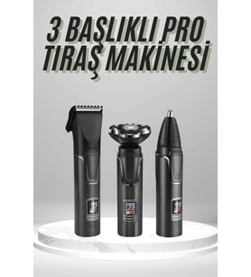 Dijital Göstergeli 3 Başlıklı Tıraş Makinesi Islak Kuru Lazer Öncesi Günlük