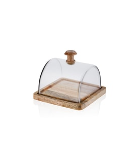 The Mia Madera Dikdörtgen Kek Saklama Fanusu 15x19x19 cm