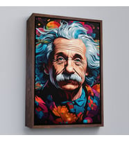 Çerçeveli Albert Einstein Tablo (Beyaz)