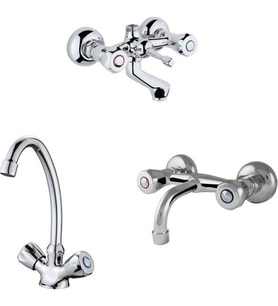 ARÇE Klasik Çevirmeli Banyo  Kuğu Evye Ve Sabit Lavabo Bataryası