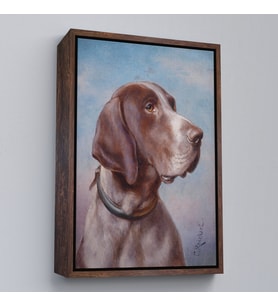 Çerçeveli Carl Reichert Köpek Portre Tablo (Kahverengi)