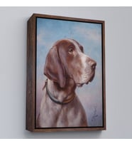 Çerçeveli Carl Reichert Köpek Portre Tablo (Kahverengi)