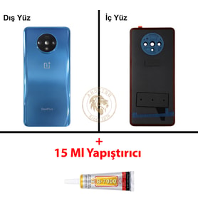 One Plus Yapıştırıcı One Plus 7T Mavi Yapıştırıcı B-7000 Yapıştırıcı Arka Kapak Arka Cam Batarya Kapağı Lazer Kesim Kapak Pil Kapağı Back Cover