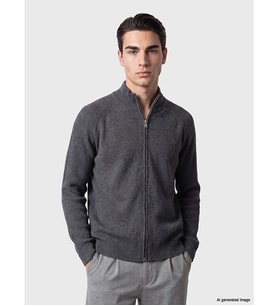 LC WAIKIKI Antrasit Regular Fit Dik Yaka Erkek Triko Hırka