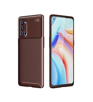 Oppo Reno 4 Pro 5G Kılıf Esnek Soft Karbon Tasarım Legion Serisi (Kahverengi)
