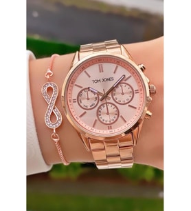 Tom Jones MRD11951 Rose Gold Renk Kadın Kol Saati Bileklik Hediyeli