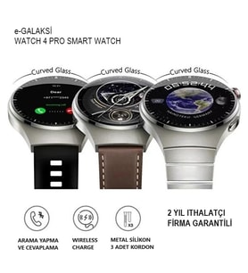 Egalaksi Watch 4 Pro Curved Amoled Ekran Android I·os Harmonyos Uyumlu Akıllı Saat (Siyah)