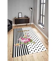Dijital Baskılı Yıkanabilir Kaymaz Modern Renkli Salon Halısı Mutfak Halısı Yolluk ND-HY-1399 (Çok Renkli)