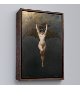 Çerçeveli Yarasa Kadın Tablosu, Albert Joseph Pénot, La Femme Chauve Souris (Beyaz)
