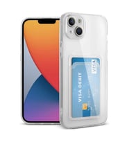 iPhone 14 Kılıf Kart Şeffaf Silikon - Şeffaf