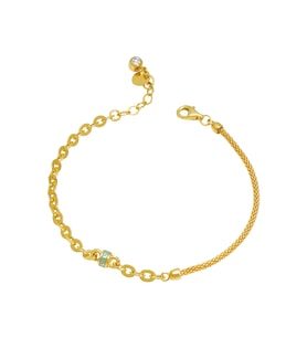 Debora Jewelry 14 Ayar Altın Mavi Mineli Zincir Bileklik