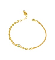 Debora Jewelry 14 Ayar Altın Mavi Mineli Zincir Bileklik