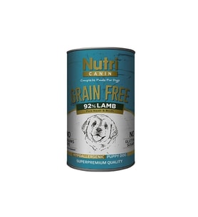 Nutri Canin Tahılsız Puppy Kuzu Etli Konserve Yavru Köpek Maması 400Gr (Çok Renkli)