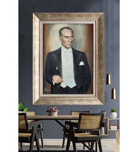 Gümüş Çerçeveli Atatürk Tablo ds426