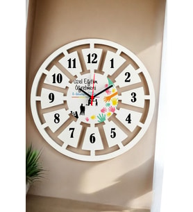 Özel Eğitim Öğretmeni Duvar Saati 40cm 001 (Beyaz)