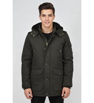 Erkek Spor Kanvas Kapüşonlu Parka M2585 BGL-ST04915
