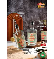 500ML Renkli Camlı Şeffaf Zeytinyağı ve Ayçiçek Yağı Şişesi