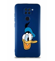 Xiaomi Redmi Note 9 Soft Premier Kapak Donald Duck-A Tasarımlı Silikon Kılıf - Lacivert (Şeffaf)