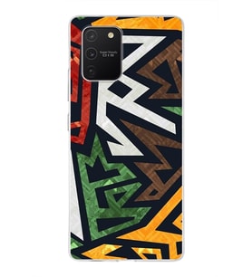 Samsung Galaxy A91 Uyumlu Kapak Soyut Grafiti Tasarımlı Şeffaf Silikon Kılıf