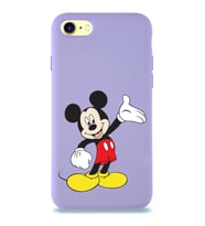 Apple iPhone SE 2020  Lansman Kılıf Mickey Mouse Tasarımlı Altı Kapalı İçi Kadife Kaplı  Kapak (Şeffaf)