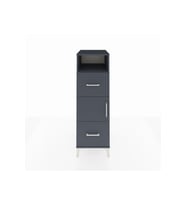 Kronos Dolap 2 Raflı 2 Çekmeceli Tek Kapaklı 44x59x134 Antrasit-Antrasit