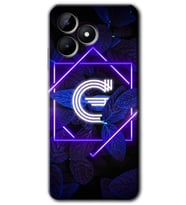 Realme C53 Kılıf HD Desen Baskılı Kılıf - Dark Neon Yaprak G Harfi