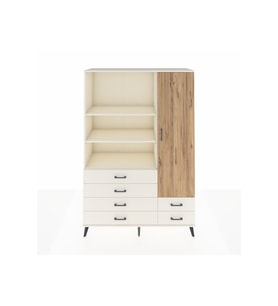 Hyperion Dolap 7 Raflı 6 Çekmeceli Tek Kapaklı  132x44x195 Aytaşı-Çam/Aytaşı