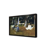 Claude Monet Painting By The Edge Of A Wood Çerçeveli Mdf Tablo