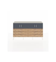 Arges Konsol 2 Raflı 6 Çekmeceli 4 Kapaklı 176x30x99 Aytaşı-Antrasit/Çam