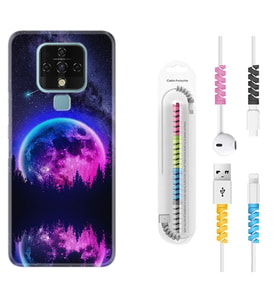 Tecno Camon 16 18P Pova 3 Pova Neo Kılıf Kablo Koruma Spiral Silikon Star Planet 1652