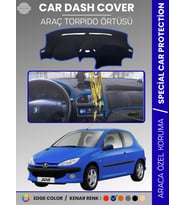 PEUGEOT 206 BÜYÜK EKRAN (1998-2003) Torpido Örtüsü Ön Göğüs Torpido Koruma Birebir Uyum Kaymaz