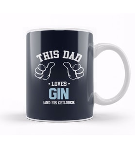 Fathers Day This Dad Loves Gin And His Children Kupa Bardak Porselen
