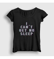 Presmono Kadın Siyah I Can't Get No Sleep Insomnia Faithless T-Shirt 458552tt