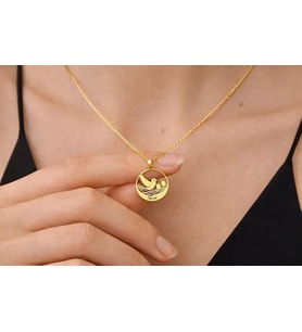 Kişiye Özel Kuş Yuvası Tasarım Anne Kolye 925K Gümüş (Gold)