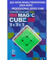 3x3 Profesyonel Kutulu Neon Speed Cube Zeka Sabır Küpü
