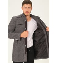 PLT8369 DEWBERRY PALTO-SİYAH-GRİ