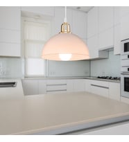 Haus Yarım Küre Opak Beyaz ABS Altın Kuka Süslü Sarkıt Mutfak Salon Avize Kafe Kuaför Aydınlatma